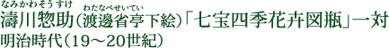 濤川惣助（なみかわそうすけ）（渡邊省亭（わたなべせいてい）下絵） 「七宝四季花卉図瓶」一対 明治時代（19～20世紀）