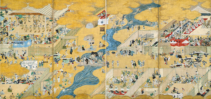 重要文化財「四条河原遊楽図屏風」江戸時代（17世紀）