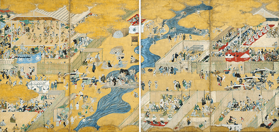 Scenes along the Riverside at Shijō, Kyoto Edo period, 17th century