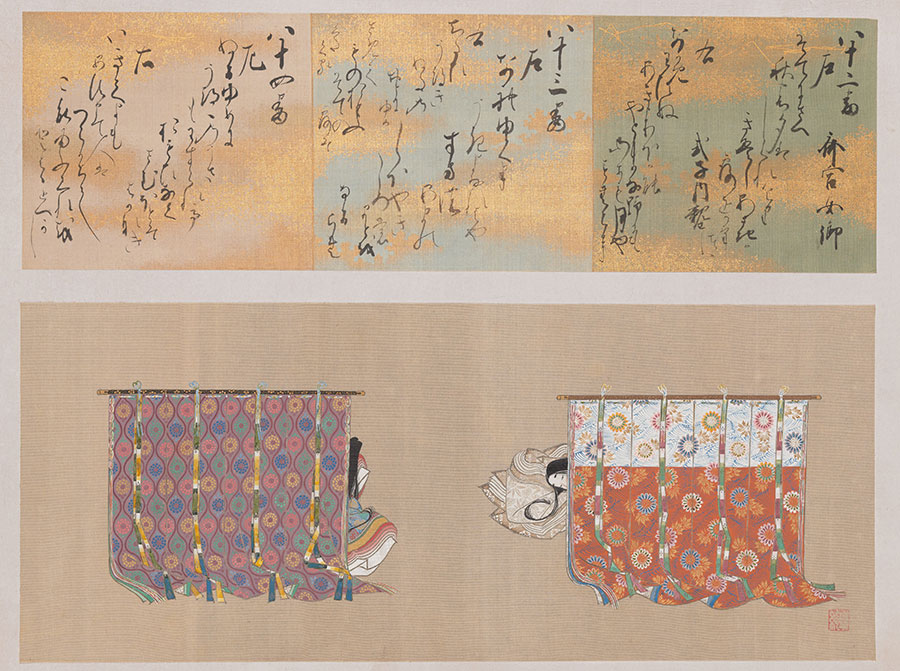Illustrated Competition between Poets of Different Eras, By Sumiyoshi Gukei and Kanō Hidenobu, Edo period, 17th century