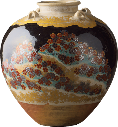 重要文化財 野々村仁清《色絵吉野山図茶壺》江戸時代 (17世紀)
